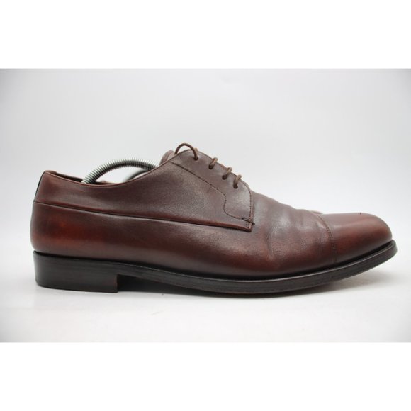 Prada Shoes Men's UK Size 8.5 2E Brown Leather Derby Cap Toe Lace-Up - Picture 4 of 12